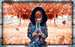 Женский шаблон - Осенний ежик - Костюмы для подстановки - Клипарты, заготовки PSD - Всё…